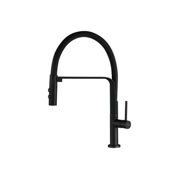 Kuchinox Siluetto bateria zlewozmywakowa stojąca z wylewką U czarna