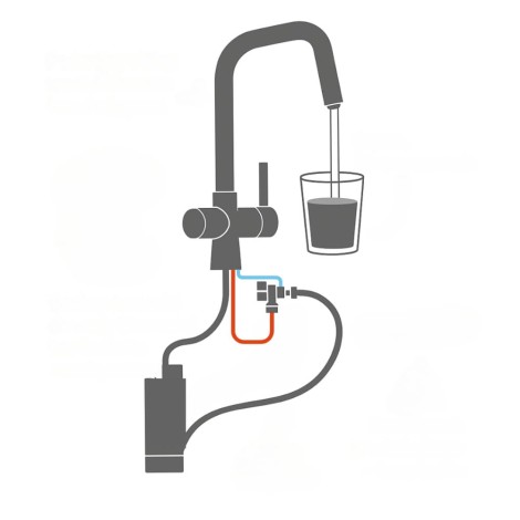 Laveo Riveco bateria zlewozmywakowa z systemem filtrującym wodę Amii czarny/stal szczotkowana