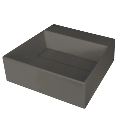 Deante umywalka Correo granit antracyt/metalik z maskownicą 40x40 cm