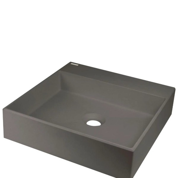Deante umywalka Correo granit antracyt/metalik nablatowa 40x40 cm