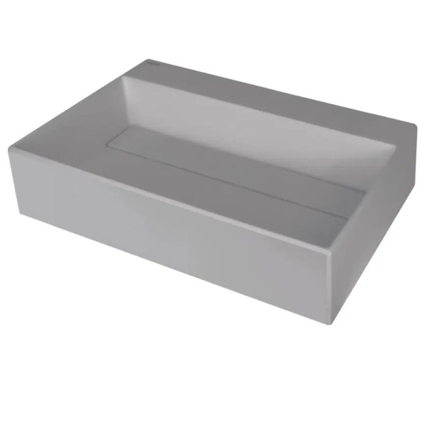 Deante umywalka Correo szary metalik z maskownicą 60x40 cm