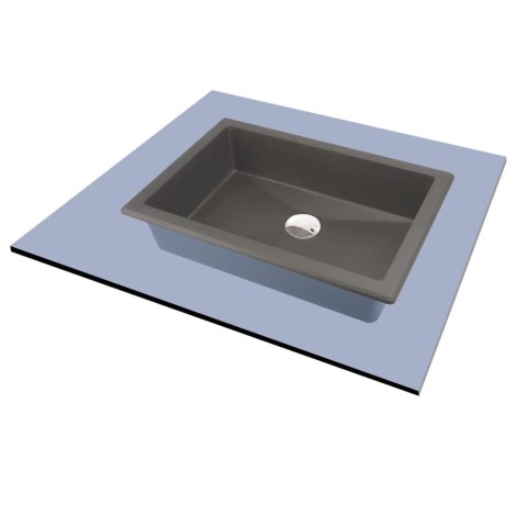 Deante umywalka Correo granit antracyt/metalik podblatowa 50x35 cm