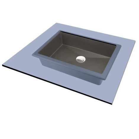 Deante umywalka Correo granit antracyt/metalik podblatowa 50x35 cm