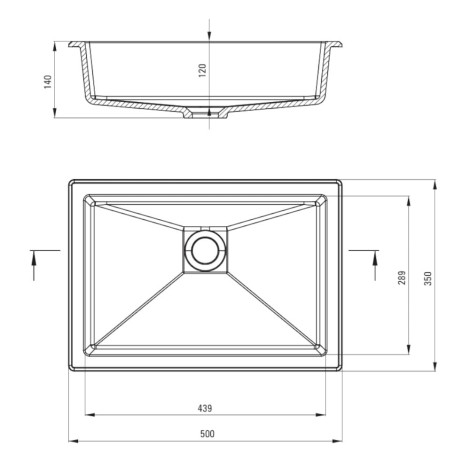 Deante umywalka Correo szary metalik podblatowa 50x35 cm