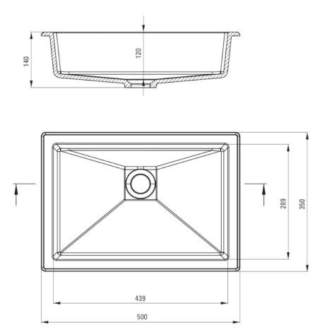 Deante umywalka Correo granit antracyt/metalik podblatowa 50x35 cm
