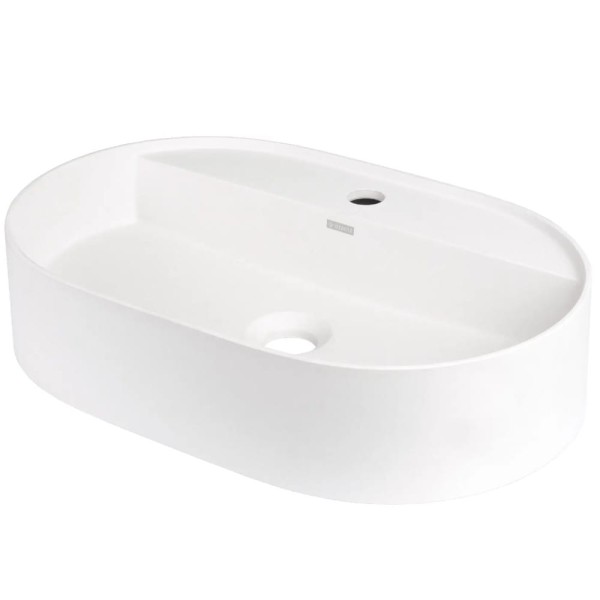 Deante umywalka Silia alabaster 55x35 cm z wyspą na baterię