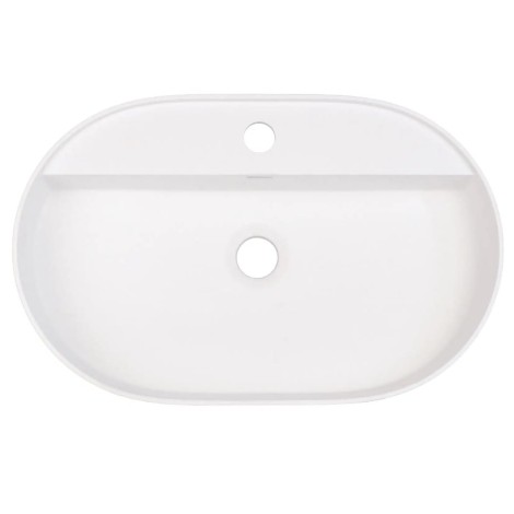 Deante umywalka Silia alabaster 55x35 cm z wyspą na baterię