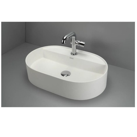 Deante umywalka Silia alabaster 55x35 cm z wyspą na baterię