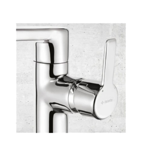 Deante Silia bateria umywalkowa stojąca wysoka z prostokątną wylewką chrom.