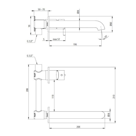 Deante Silia bateria umywalkowa podtynkowa chrom.