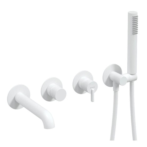 Deante Silia bateria wannowa 4-otworowa bianco