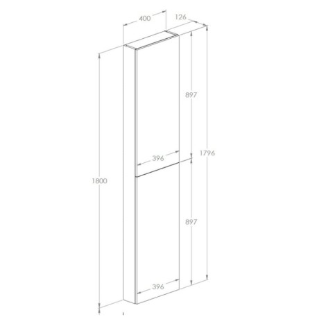 Roca Victoria słupek wysoki slim szary 40x180x12,6cm