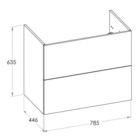 Roca szafka Ella z 2-szufladami 80cm czarny mat