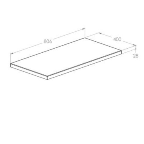 Roca blat łazienkowy Kwadro 80cm dąb