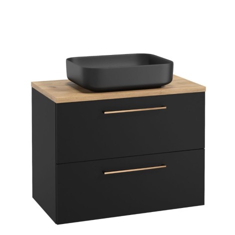 Deftrans Metro System D80  szafka pod umywalkę z dwiema szufladami czarny mat 80cm
