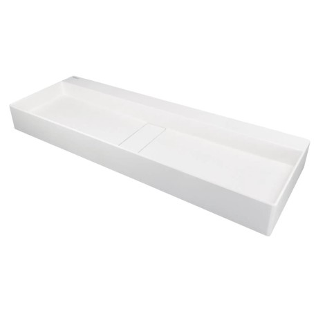 Deante Blur umywalka nablatowa granitowa alabaster z maskownicą 100x40 cm
