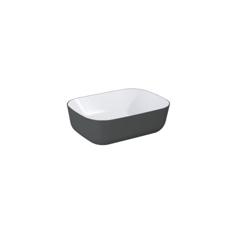 Elita umywalka nablatowa Reni Bicolor 46x33 white hg/antracite matt