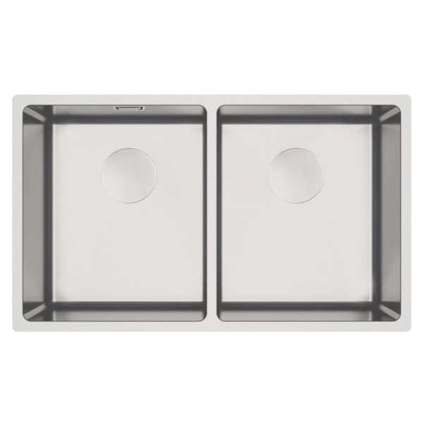 Deanta Egeria zlewozmywak stalowy 2-komorowy podwieszany stal szczotkowana 74x44cm