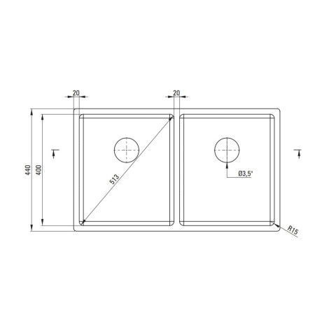 Deanta Egeria zlewozmywak stalowy 2-komorowy podwieszany stal szczotkowana 74x44cm