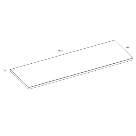 Elita blat MDF 190/49,4/2,8 white HG PCV