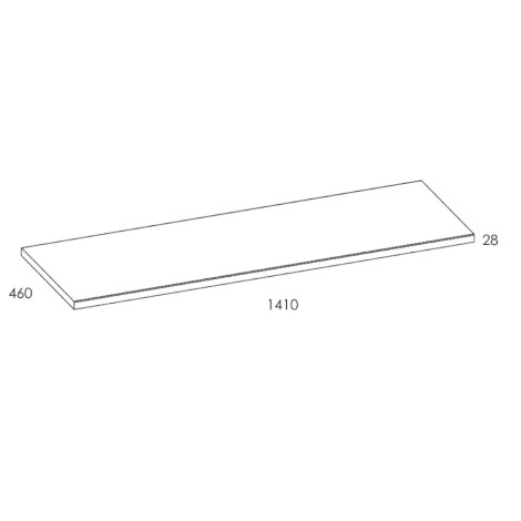 Elita blat MDF 141 x 46x 2.8 (cm) white HG PCV