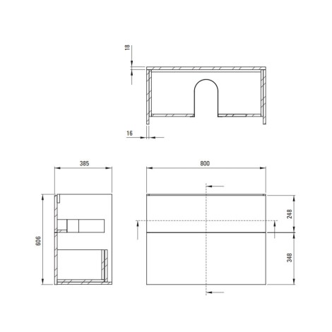Deante Prizma szafka umywalkowa z umywalką kaszmir 80 cm