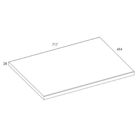Elita blat MDF 71.9 x 2.8 x 49.4 (cm) dąb classic PCV