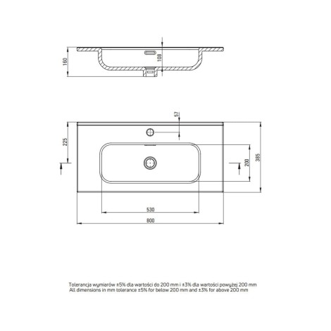 Deante Prizma szafka umywalkowa z umywalką kaszmir 80 cm