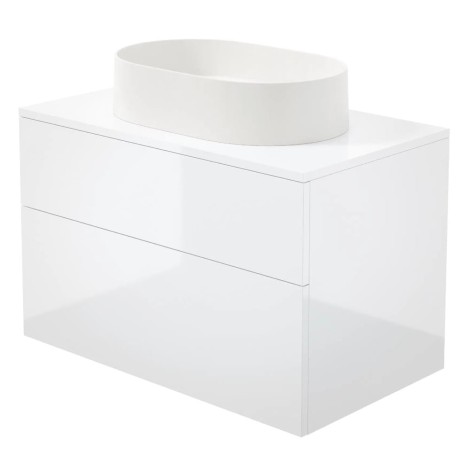 Deante Prizma szafka umywalkowa z umywalką granitowa biały połysk  80 cm