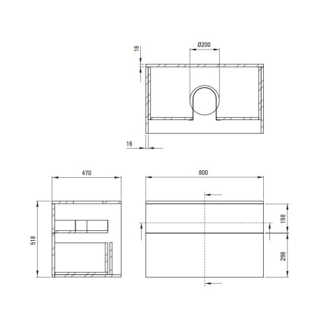 Deante Prizma szafka umywalkowa z umywalką granitową kaszmir  80 cm