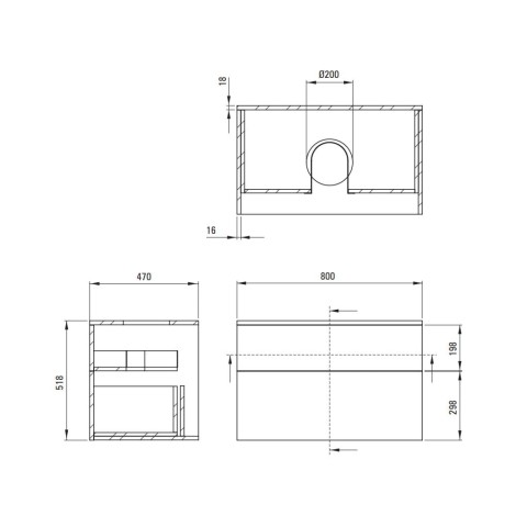 Deante Prizma szafka umywalkowa z umywalką granitową kaszmir  80 cm