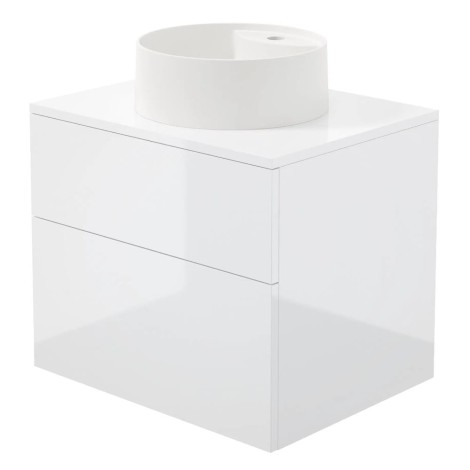 Deante Prizma szafka umywalkowa z umywalką granitowa biały połysk  60 cm