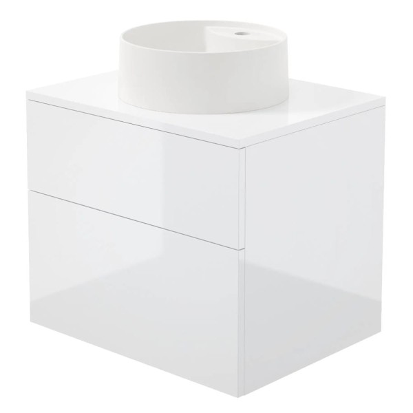 Deante Prizma szafka umywalkowa z umywalką granitowa biały połysk  60 cm