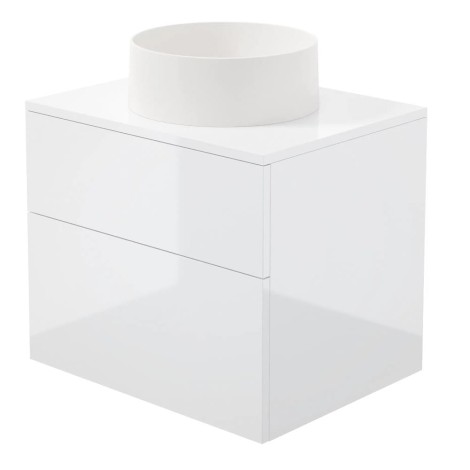 Deante Prizma szafka umywalkowa z umywalką granitowa biały połysk  60 cm