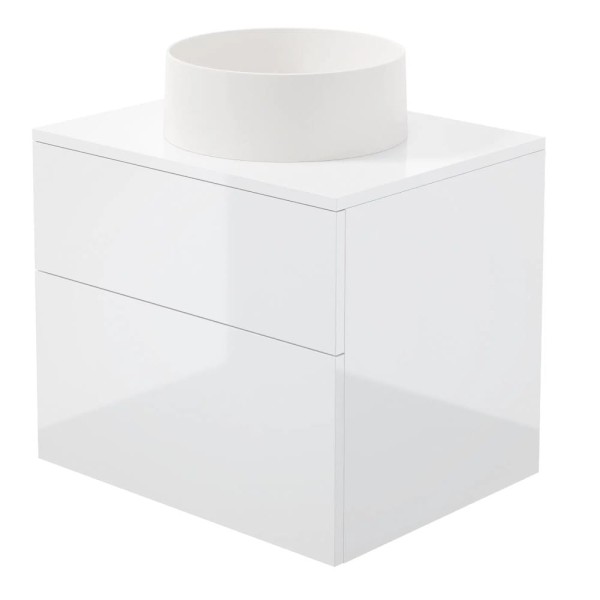 Deante Prizma szafka umywalkowa z umywalką granitowa biały połysk  60 cm