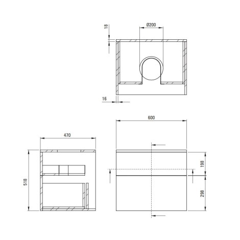 Deante Prizma szafka umywalkowa z umywalką granitowa biały połysk  60 cm