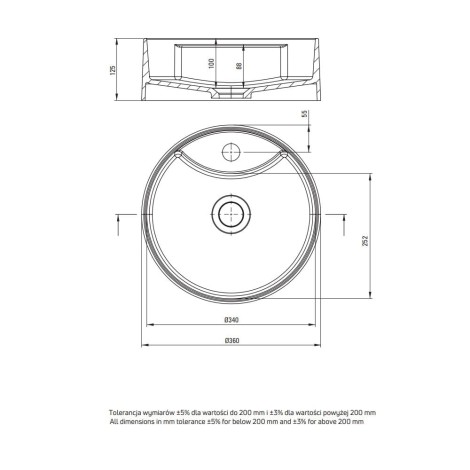 Deante Prizma szafka umywalkowa z umywalką granitowa biały połysk  60 cm