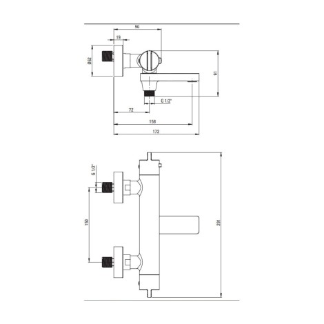 Deante Therm bateria wannowa termostatyczna brąż szczotkowany