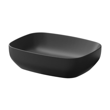 Cersanit Larga umywalka nablatowa prostokątna antracyti mat 50 x 38 cm