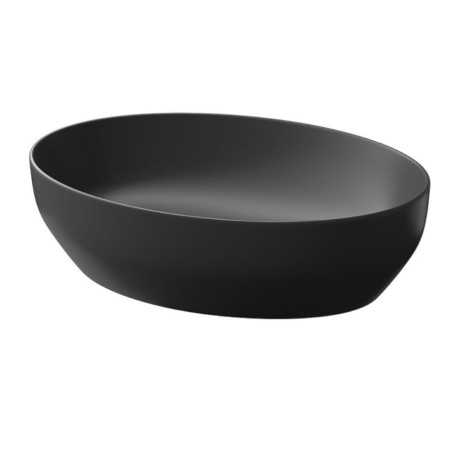 Cersanit Larga umywalka nablatowa elipsa antracyti mat 50 x 38 cm