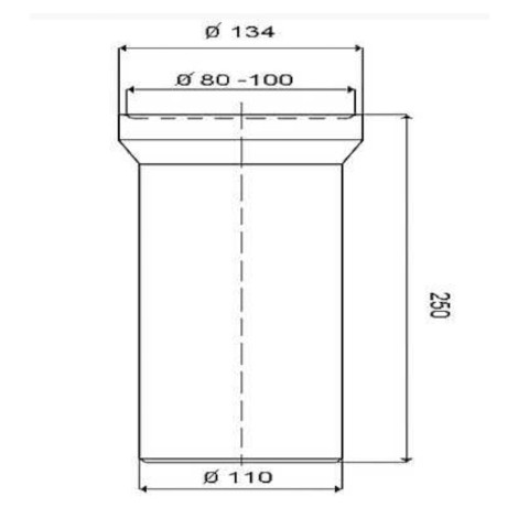 M.Karlak traper prosty WC, łącznik rurowy biały L250