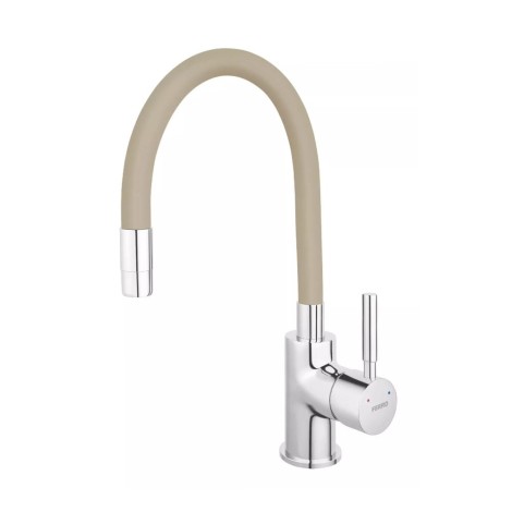 Ferro Zumba Bateria zlewozmywakowa z beżową, elastyczną wylewką