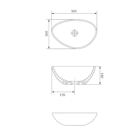 Cersanit Moduo umywalka nablatowa nieregularna antracyt mat 55 cm