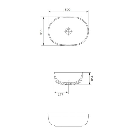 Cersanit Moduo umywalka nablatowa owalna antracyt mat 50 cm