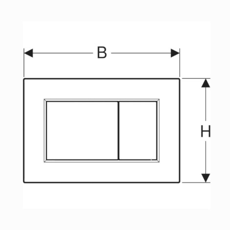 Geberit Sigma 01 przycisk spłukujący biały - rysunek techniczny.