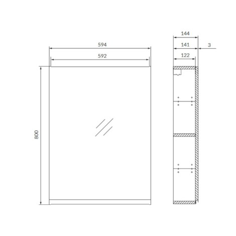 Cersanit Moduo szafka lustrzana kaszmir 60 cm