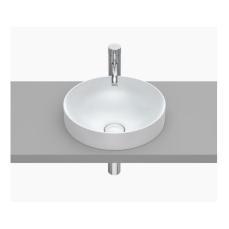 Roca Inspira Round umywalka blatowa cienkościenna perłowa 37 cm