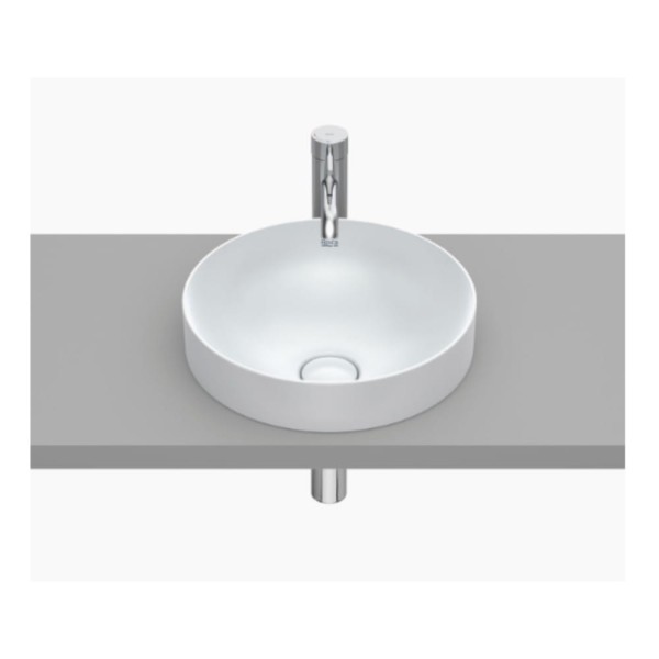 Roca Inspira Round umywalka blatowa cienkościenna perłowa 37 cm