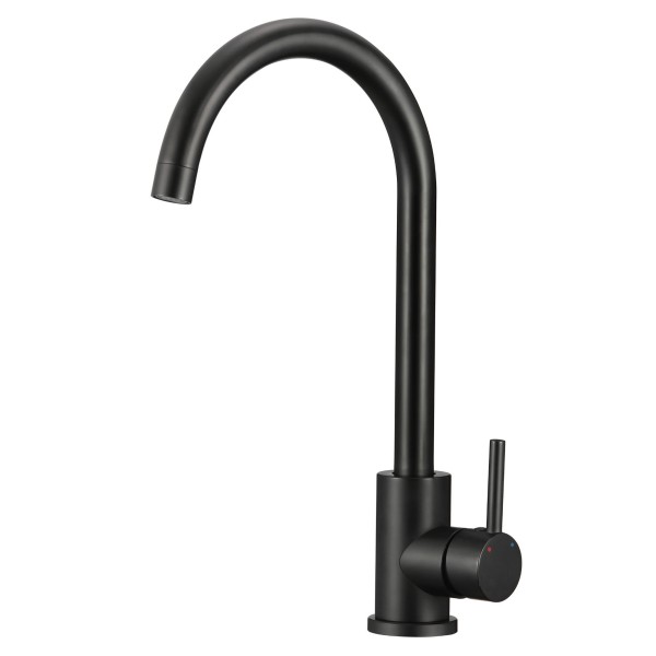 Kuchinox bateria zlewozmywakowa Seia stojąca z wylewką U czarna 