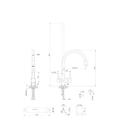 INVENA GLAMOUR Bateria zlewozmywakowa z filtrem czarna-2